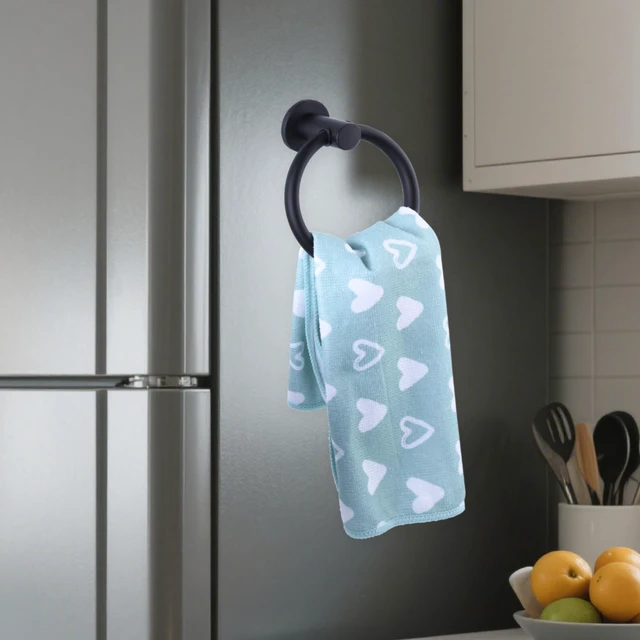 Alt view image 3 of 7 - Magnetic Towel Holder for Refrigerator Kitchen Towel Ring Hook | Magnetic Towel Ring Holds Hand Towels Securely On Compatible Metal Surfaces With Adjustable Design For Kitchen Appliances.
