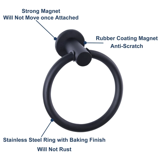 Alt view image 4 of 7 - Magnetic Towel Holder for Refrigerator Kitchen Towel Ring Hook | Magnetic Towel Ring Holds Hand Towels Securely On Compatible Metal Surfaces With Adjustable Design For Kitchen Appliances.