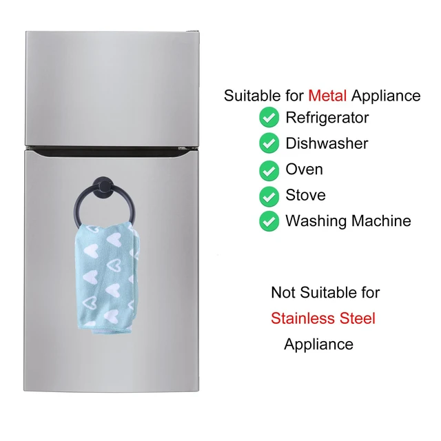 Alt view image 7 of 7 - Magnetic Towel Holder for Refrigerator Kitchen Towel Ring Hook | Magnetic Towel Ring Holds Hand Towels Securely On Compatible Metal Surfaces With Adjustable Design For Kitchen Appliances.