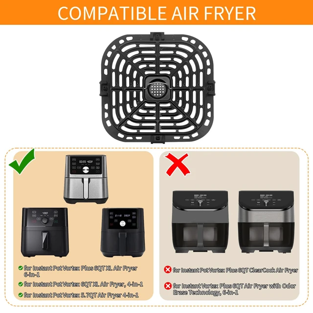 Alt view image 2 of 7 - Air Fryer Grill Pan for Instant Pot Vortex Plus 6 in 1 5.7QT 6 QT GAF735 6 QT Air Fryer, Accessories Replacement Tray Rack Parts Grill Plate Crisper Plate, Dishwasher Safe