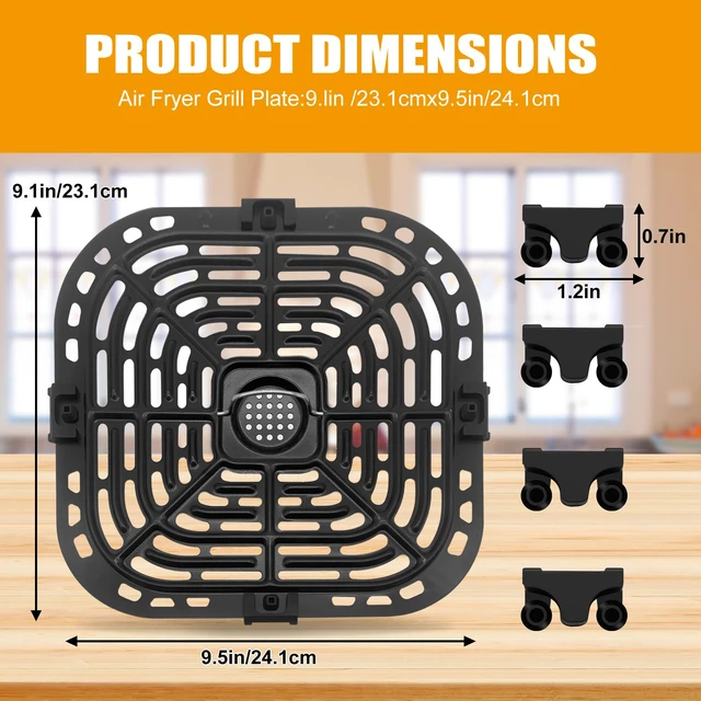 Alt view image 3 of 7 - Air Fryer Grill Pan for Instant Pot Vortex Plus 6 in 1 5.7QT 6 QT GAF735 6 QT Air Fryer, Accessories Replacement Tray Rack Parts Grill Plate Crisper Plate, Dishwasher Safe