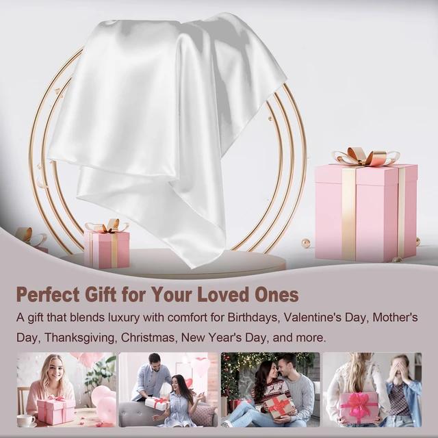 Alt view image 5 of 6 - White Silk Pillow Cases Standard Size with Hidden Zipper | 19 Momme Mulberry Silk Pillowcase for Skin and Hair, Anti-Acne, Hypoallergenic, Cooling, Beauty Sleep, Gifts for Women