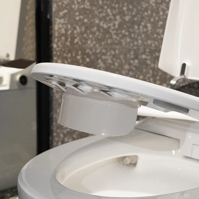Alt view image 2 of 7 - Toilet Splash Guard Pee Deflector with Strong Suction Cups, Urine Guard | Prevents Urine Splashes and Leaks Between Toilet Seat Gaps, 5 Large Suction Cups and Center Rib Keep the Guard Secure