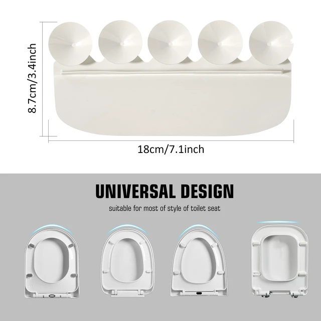 Alt view image 7 of 7 - Toilet Splash Guard Pee Deflector with Strong Suction Cups, Urine Guard | Prevents Urine Splashes and Leaks Between Toilet Seat Gaps, 5 Large Suction Cups and Center Rib Keep the Guard Secure