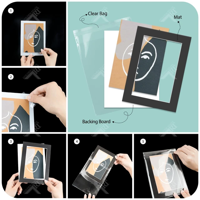 Alt view image 7 of 7 - Clear Storage Bags, 7 1/8 x10 1/8 Inches, 100 PCS | Resealable Clear Picture Sleeve, For 7x10 Art Prints, Pictures, Photos, Frame Mats