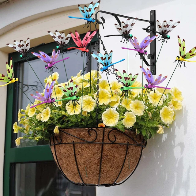 Alt view image 6 of 7 - 24 Pcs Dragonfly Garden Stakes Large 5.5in 3D Waterproof PVC Dragonfly Yard Decor with Wing Prints Dragonfly Ornaments - 6 Colors for Patio Flower Bed Lawn Balcony Indoor Outdoor Garden