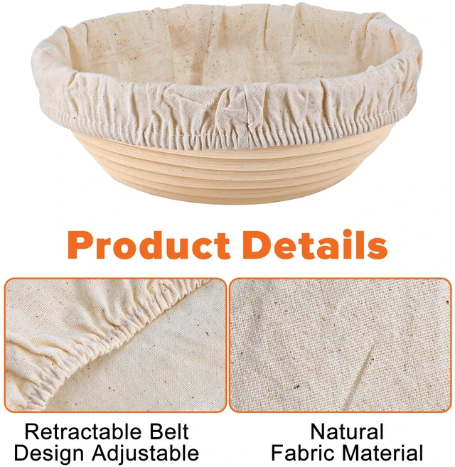 Alt view image 2 of 7 - 4 Pcs Sourdough Proofing Basket Liners, 10 Inch Reusable Basket Covers, Easy to Clean Proofing Baskets Liner for Bread, Dough Baking, Homemade Breads, Kitchen