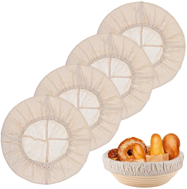 Main image of 4 Pcs Sourdough Proofing Basket Liners, 10 Inch Reusable Basket Covers, Easy to Clean Proofing Baskets Liner for Bread, Dough Baking, Homemade Breads, Kitchen