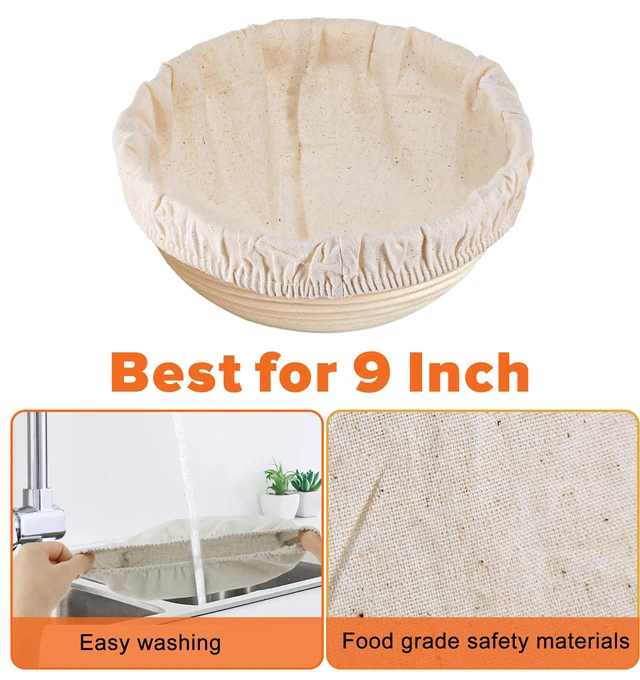 Alt view image 4 of 7 - 4 Pcs Sourdough Proofing Basket Liners, 10 Inch Reusable Basket Covers, Easy to Clean Proofing Baskets Liner for Bread, Dough Baking, Homemade Breads, Kitchen
