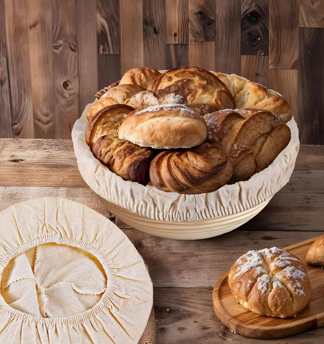 Alt view image 5 of 7 - 4 Pcs Sourdough Proofing Basket Liners, 10 Inch Reusable Basket Covers, Easy to Clean Proofing Baskets Liner for Bread, Dough Baking, Homemade Breads, Kitchen