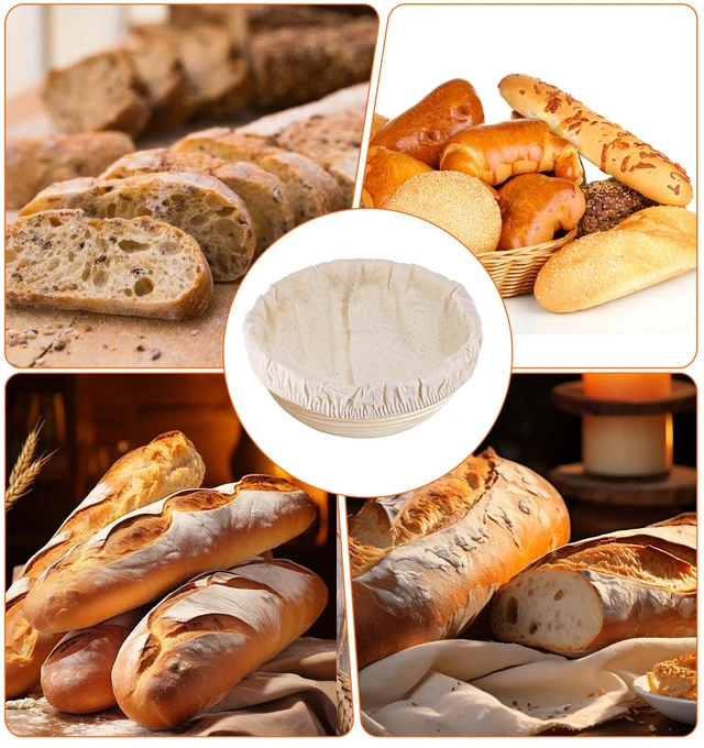 Alt view image 7 of 7 - 4 Pcs Sourdough Proofing Basket Liners, 10 Inch Reusable Basket Covers, Easy to Clean Proofing Baskets Liner for Bread, Dough Baking, Homemade Breads, Kitchen