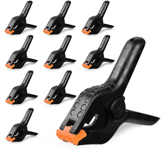 Main image of 4.5 Inch Spring Clamps for Balloon Arch, 10 Pack Backdrop Clips Heavy Duty | Hand-Screw Clamp for Backdrop Stand with 2-3/8Inch Jaw Opening Craft Woodworking Photography Essentials