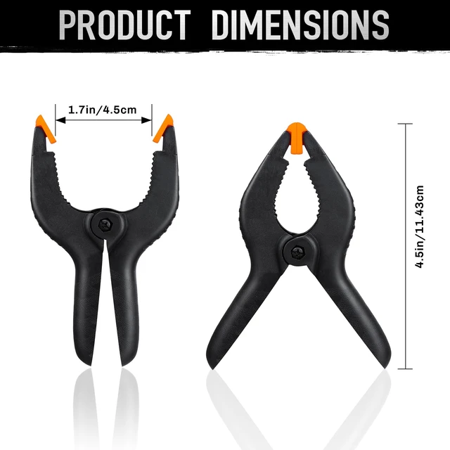 Alt view image 2 of 7 - 4.5 Inch Spring Clamps for Balloon Arch, 10 Pack Backdrop Clips Heavy Duty | Hand-Screw Clamp for Backdrop Stand with 2-3/8Inch Jaw Opening Craft Woodworking Photography Essentials