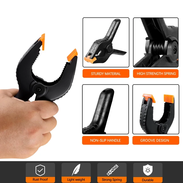 Alt view image 3 of 7 - 4.5 Inch Spring Clamps for Balloon Arch, 10 Pack Backdrop Clips Heavy Duty | Hand-Screw Clamp for Backdrop Stand with 2-3/8Inch Jaw Opening Craft Woodworking Photography Essentials
