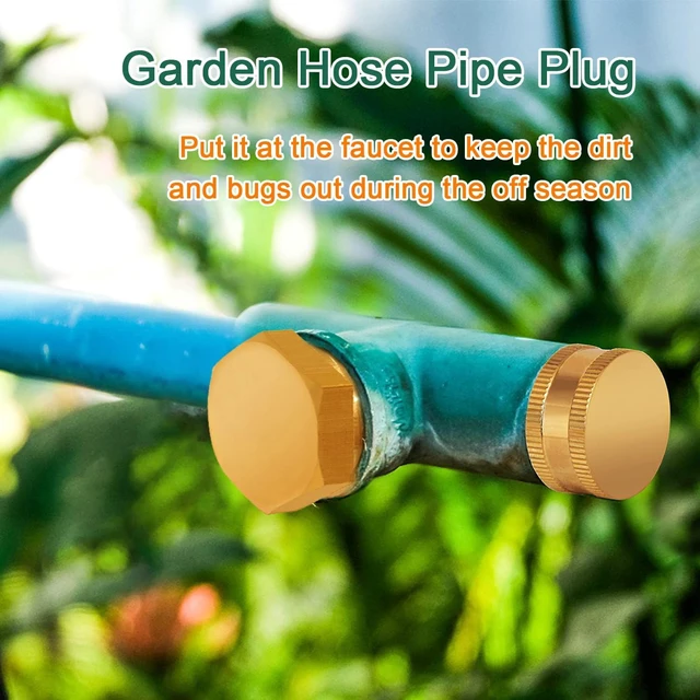 Alt view image 2 of 6 - 4 Pack Brass 3/4"GHT Garden Hose Plugs Caps Kit | 2PCS 3/4" GHT Male Plug + 2PCS 3/4" GHT Female Cap, Water Hose Fittings with Washers