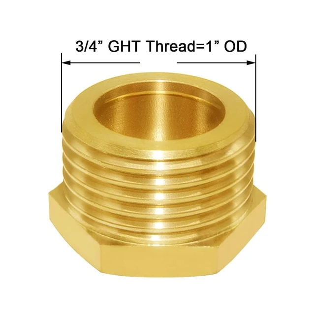Alt view image 4 of 6 - 4 Pack Brass 3/4"GHT Garden Hose Plugs Caps Kit | 2PCS 3/4" GHT Male Plug + 2PCS 3/4" GHT Female Cap, Water Hose Fittings with Washers