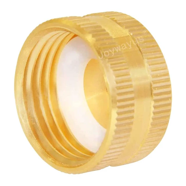 Alt view image 5 of 6 - 4 Pack Brass 3/4"GHT Garden Hose Plugs Caps Kit | 2PCS 3/4" GHT Male Plug + 2PCS 3/4" GHT Female Cap, Water Hose Fittings with Washers