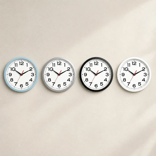 Alt view image 3 of 7 - 8 Inch Small Wall Clock, Battery Operated Silent Non Ticking Black | analog wall clock; bold numerals for easy reading; silent non-ticking; 1 AA battery (not included); for classroom