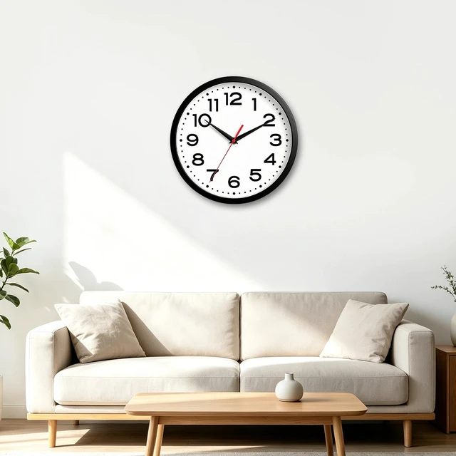 Alt view image 7 of 7 - 8 Inch Small Wall Clock, Battery Operated Silent Non Ticking Black | analog wall clock; bold numerals for easy reading; silent non-ticking; 1 AA battery (not included); for classroom