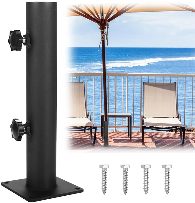 Main image of Umbrella Base Patio Umbrella Base Umbrella Stand Outdoor Base Heavy Duty Outdoor Umbrella Holder Adjustable Umbrella Clamp Deck Mount Umbrella Holder for Decks,Patios, Balcony,Docks