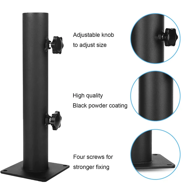 Alt view image 3 of 6 - Umbrella Base Patio Umbrella Base Umbrella Stand Outdoor Base Heavy Duty Outdoor Umbrella Holder Adjustable Umbrella Clamp Deck Mount Umbrella Holder for Decks,Patios, Balcony,Docks