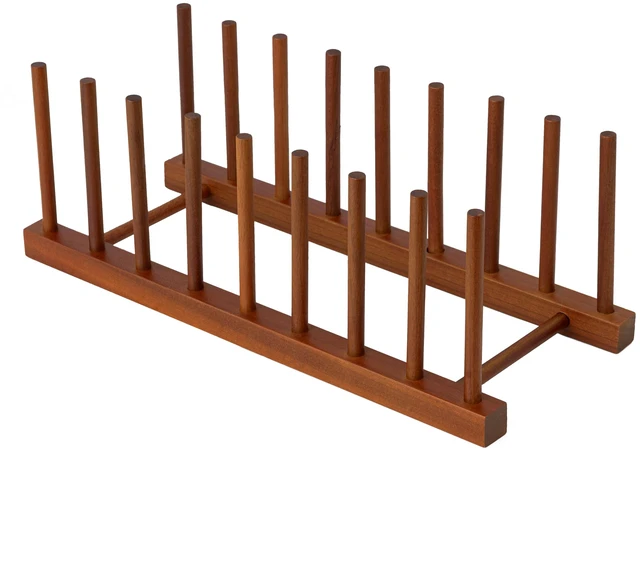 Main image of Teak Dish Plate Bowl Cup Book Pot Lid Cutting Board Drying Rack Stand Drainer Storage Holder Organizer Kitchen CabinetKeep Dry