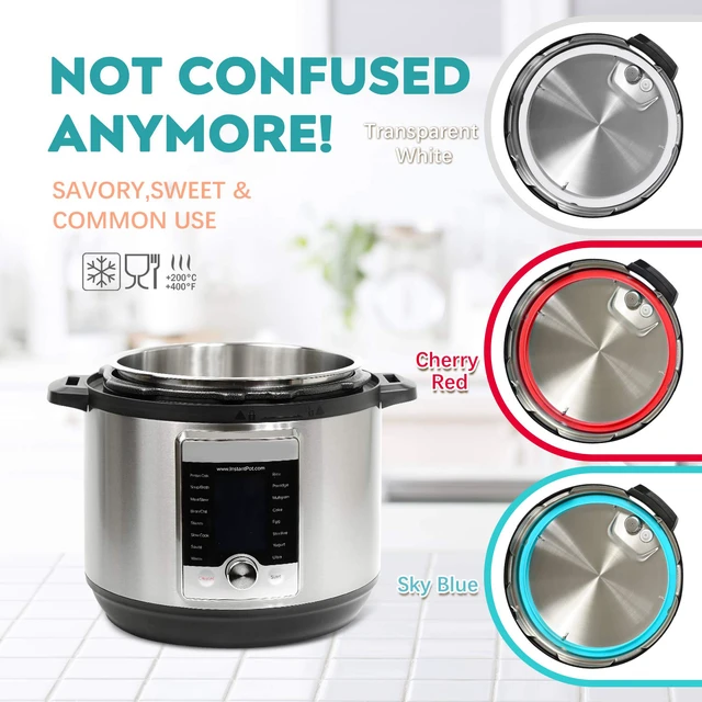Alt view image 2 of 5 - Silicone Sealing Ring 3-Pack for 8Qt Pressure Cookers - Dishwasher Safe Food-Grade Replacement Gasket Compatible with Instant Pot 8Qt Models: IP-DUO80, IP-LUX80, Ultra, Duo Plus, Viva.