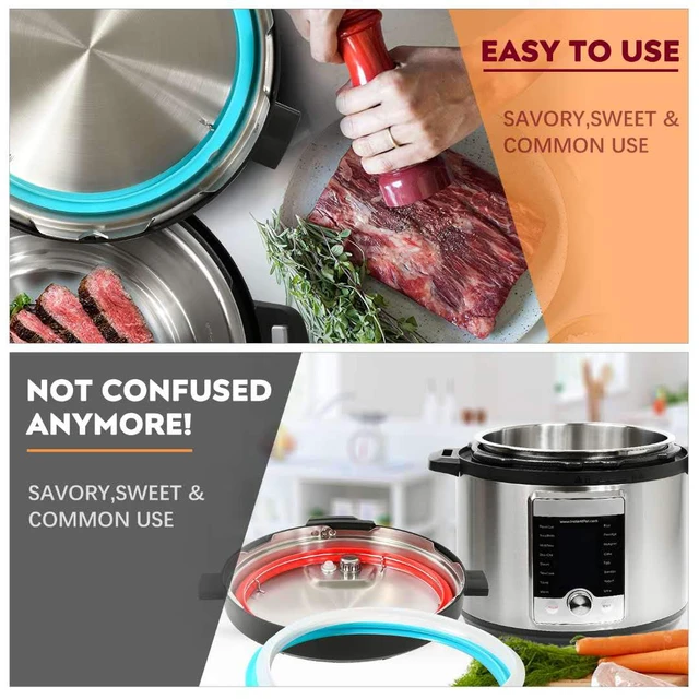 Alt view image 4 of 5 - Silicone Sealing Ring 3-Pack for 8Qt Pressure Cookers - Dishwasher Safe Food-Grade Replacement Gasket Compatible with Instant Pot 8Qt Models: IP-DUO80, IP-LUX80, Ultra, Duo Plus, Viva.