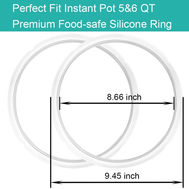 Alt view image 4 of 5 - 2-Pack Sealing Ring for Instant Pot 6 Quart, Food-grade Silicone Replacement Parts for Instant Pot 6 Qt, BPA-Free Accessories for Instant Pot, Lid Gasket Seal Sealing Ring for Instantpot 5&6 Qt, Clear