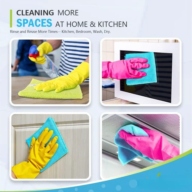 Alt view image 7 of 7 - Microfiber Cleaning Cloth-12PK, Microfiber Towels for Cars 12"x12" | Absorbent Cleaning Rags, Reusable Microfiber Towels Lint-Free, Dish Rags Streak-Free for Home /Kitchen /Window (Multicolor)