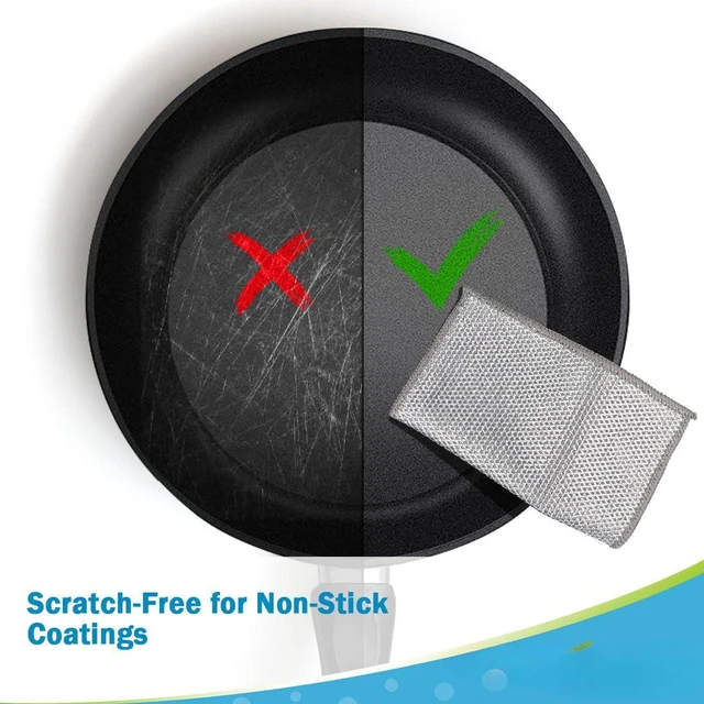 Alt view image 2 of 6 - Non Scratch Wire Dishcloth 24PK, Dish Cloths for Washing Dishes 7"×8" | Wire Dishwashing Rag for Wet and Dry, Dish Rags No Odor, Cleaning Pads Steel Scrubber for Cookware, Sinks, Dishes, Stove Tops