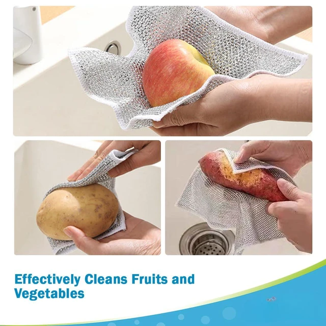Alt view image 4 of 6 - Non Scratch Wire Dishcloth 24PK, Dish Cloths for Washing Dishes 7"×8" | Wire Dishwashing Rag for Wet and Dry, Dish Rags No Odor, Cleaning Pads Steel Scrubber for Cookware, Sinks, Dishes, Stove Tops