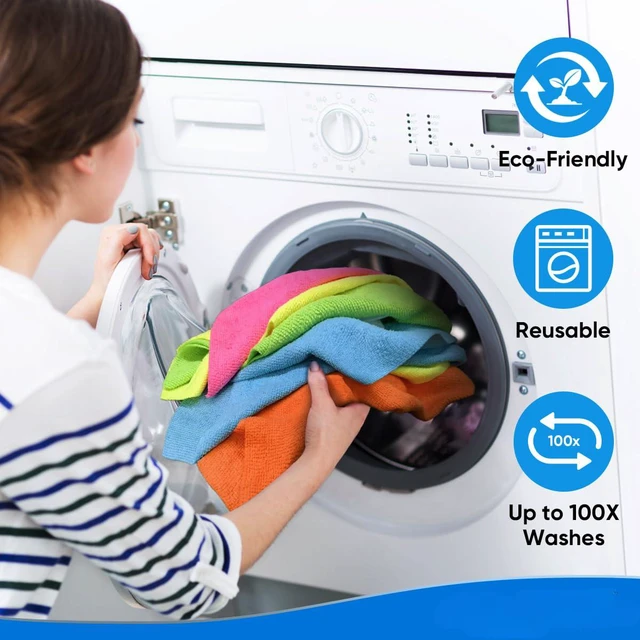 Alt view image 5 of 7 - Microfiber Cleaning Cloth, 20 Pack Reusable Microfiber Towels | Cars Lint Free Cleaning Shop Towel Rags for Home Kitchen Automotive Bar Mechanic Restaurant Garage, 11.5"x 11.5", Multicolor