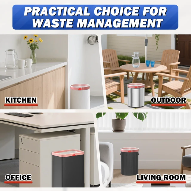 Alt view image 7 of 7 - Trash Bags 13 Gallon, 20 Count Drawstring Tall Kitchen Garbage Bags, Unscented White Recycling Bags, Trash Can Wastebasket Bin Liners House Essentials for Bathroom Apartment Home and Kitchen