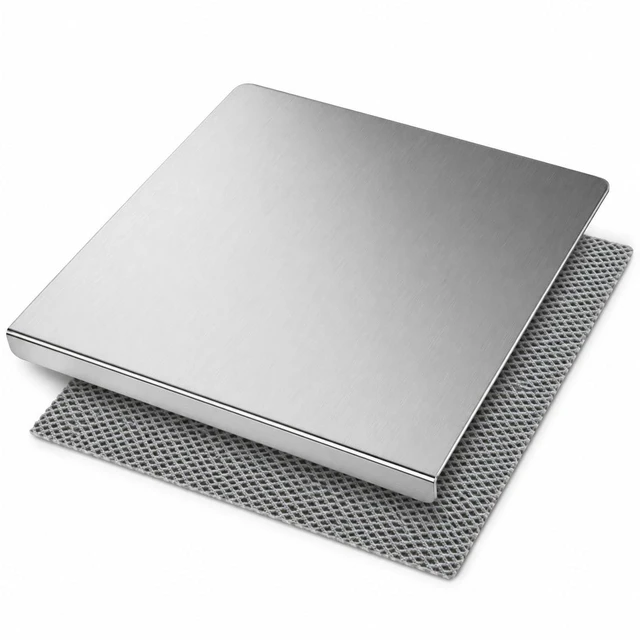 Main image of Stainless Steel Cutting Board with Lip, 304 Food Grade, Non-Slip, Dishwasher Safe, Large Countertop Chopping Board for Kitchen, Meat, Vegetables, Baking, 11.8"x15.7"(30x40cm)