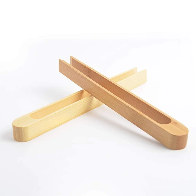 Alt view image 5 of 7 - Magnetic Bamboo Toaster Tongs: 100% Natural 8.7 Wood Kitchen Toast Tongs| Eco-Friendly, Space Saving Modern Kitchen Accessory for Home Restaurant | Set of 2