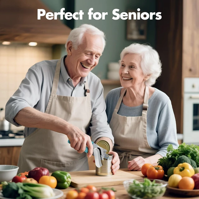 Alt view image 7 of 7 - Can Opener Manual, Can Openers Hand Held with Comfort Anti-Slip Handles, Heavy Duty Stainless Steel Can Opener Smooth Edge and Bottle Openers, Easy Turn Can Openers for Seniors, Kitchen, Green