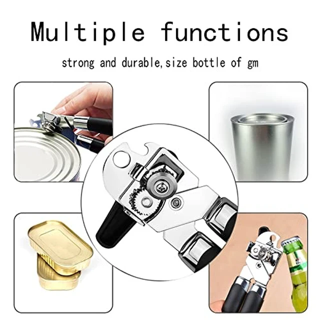 Alt view image 5 of 5 - Can Opener, 3-in-1 Multifunctional Tin & Can Opener, Manual Kitchen Tool, Professional Ergonomic Heavy Duty Safety Manual Can Opener for Seniors With Arthritis At Hand