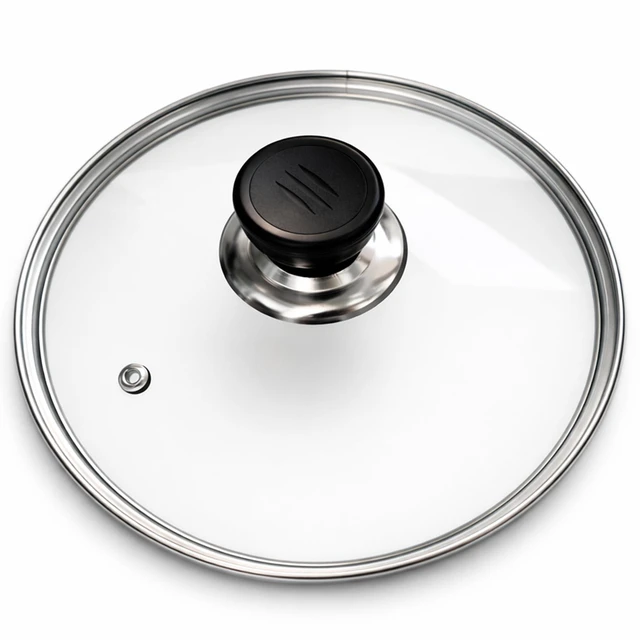 Main image of 8 Inch Glass Lid for Frying Pan Tempered Transparent Pot Lid with Stainless Steel Rim & Heat-Resistant Handle, Fits 8 Skillet, Pan, Wok Durable See-Through Cookware Cove