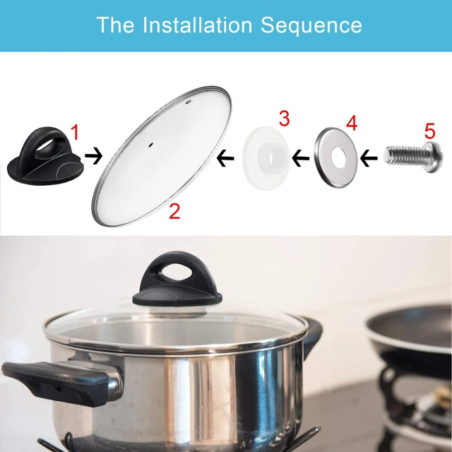 Alt view image 3 of 6 - Universal Pot Lid Handle Replacement Compatible with crockpot Lids, Pan Lid Replacement Knob, Heat Resistant Pot Handle Parts, Easy Grip Lid Konb (1 Pack)