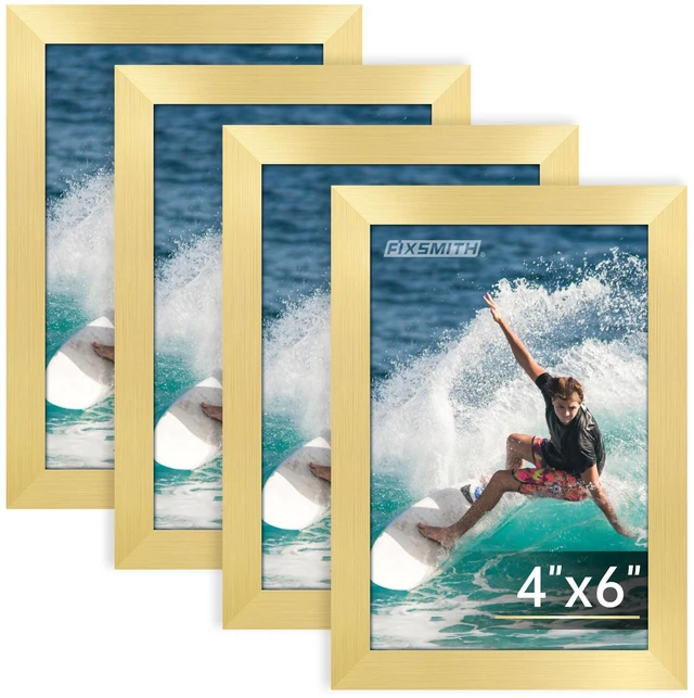 Main image of 4x6 Picture Frame Bulk-4 Pack, Gold Picture Frames Collage Wall Decor, Wall & Tabletop Picture Frames, Photo Frame 4x6 with HD Plexiglass