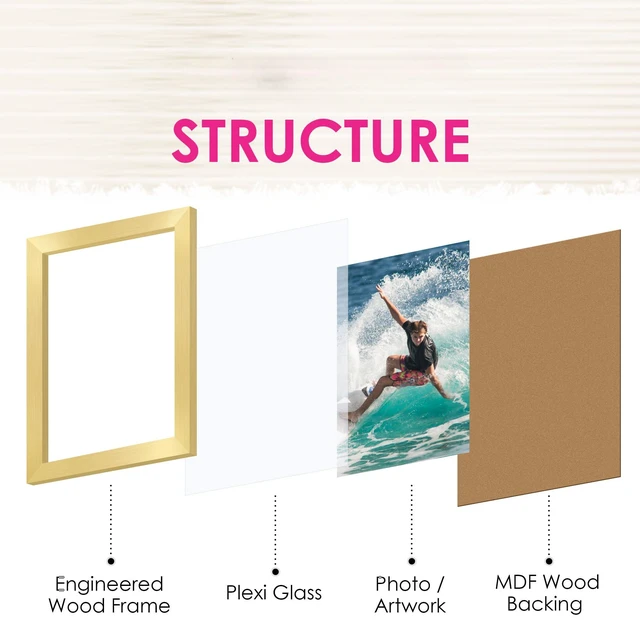 Alt view image 3 of 7 - 4x6 Picture Frame Bulk-4 Pack, Gold Picture Frames Collage Wall Decor, Wall & Tabletop Picture Frames, Photo Frame 4x6 with HD Plexiglass