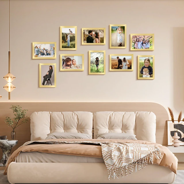 Alt view image 7 of 7 - 4x6 Picture Frame Bulk-4 Pack, Gold Picture Frames Collage Wall Decor, Wall & Tabletop Picture Frames, Photo Frame 4x6 with HD Plexiglass