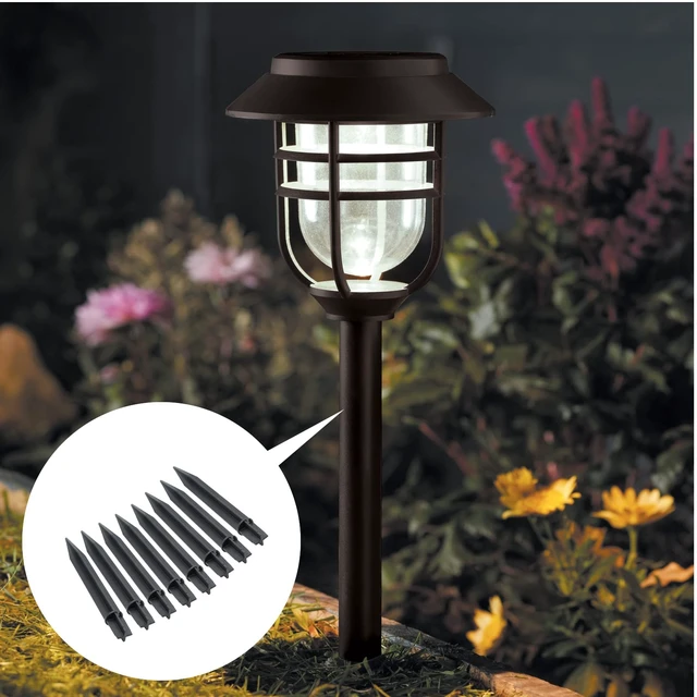 Alt view image 6 of 7 - 8PCS Torch Stake 8.26 Inch Pathway Light Stake Plastic Path Light Replacement ABS Plastic Stake Solar Stake for Garden, Pathway Lamps(Head Mounting Dia 0.82 Inch)