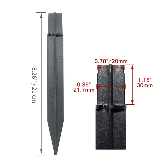 Alt view image 2 of 7 - 8PCS Torch Stake 8.26 Inch Pathway Light Stake Plastic Path Light Replacement ABS Plastic Stake Solar Stake for Garden, Pathway Lamps(Head Mounting Dia 0.82 Inch)