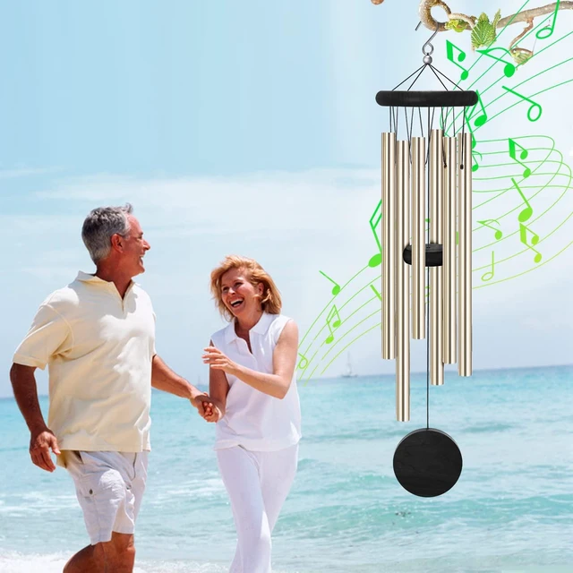 Alt view image 3 of 7 - Memorial Wind Chimes Outdoor with 6 Aluminum Alloy Tubes and Hook, Wind Chimes for Home Decor Garden Patio Outdoor