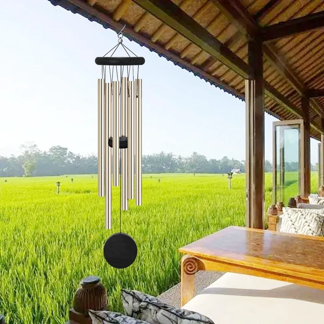 Alt view image 5 of 7 - Memorial Wind Chimes Outdoor with 6 Aluminum Alloy Tubes and Hook, Wind Chimes for Home Decor Garden Patio Outdoor