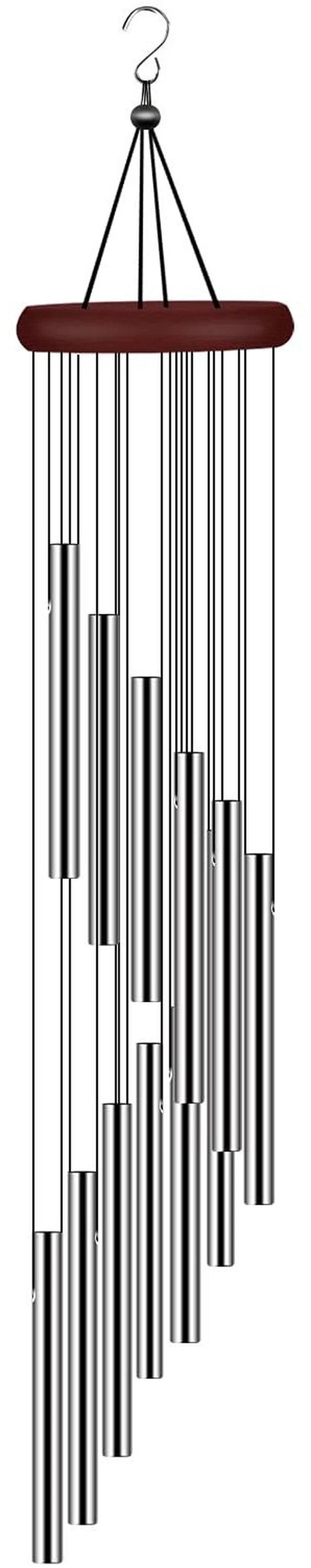 Main image of Wind Chimes for Outside, Sympathy Wind Chimes Outdoor Clearance with 12 Aluminum Alloy Tubes and Hook, Memorial Wind Chime Gift Decoration for Home, Patio, Garden, Outdoor