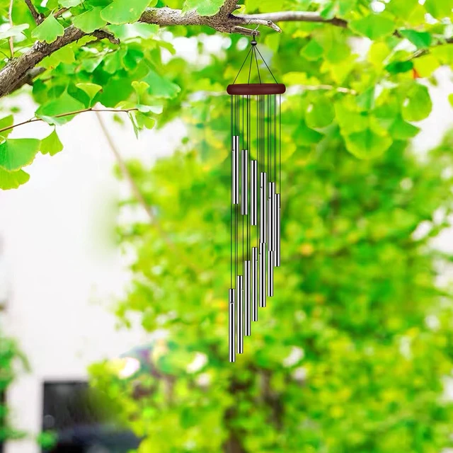 Alt view image 4 of 6 - Wind Chimes for Outside, Sympathy Wind Chimes Outdoor Clearance with 12 Aluminum Alloy Tubes and Hook, Memorial Wind Chime Gift Decoration for Home, Patio, Garden, Outdoor