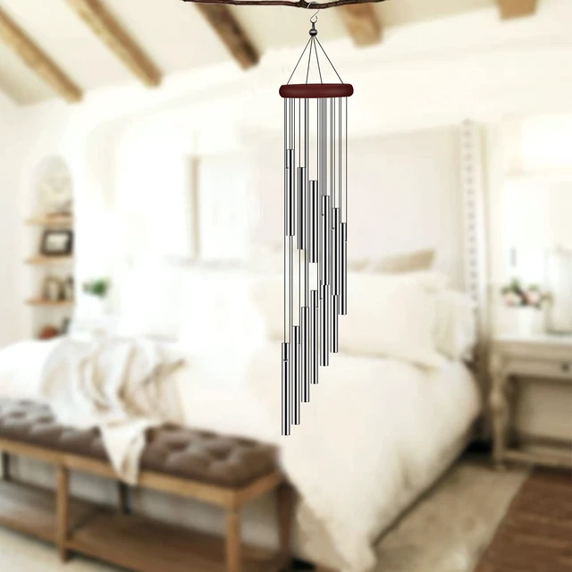 Alt view image 5 of 6 - Wind Chimes for Outside, Sympathy Wind Chimes Outdoor Clearance with 12 Aluminum Alloy Tubes and Hook, Memorial Wind Chime Gift Decoration for Home, Patio, Garden, Outdoor